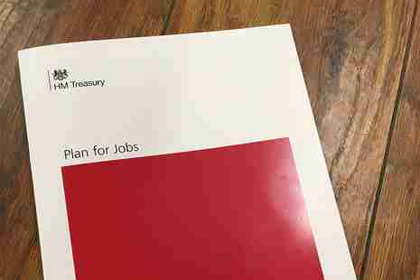 A picture of the red 'A Plan for Jobs' document.